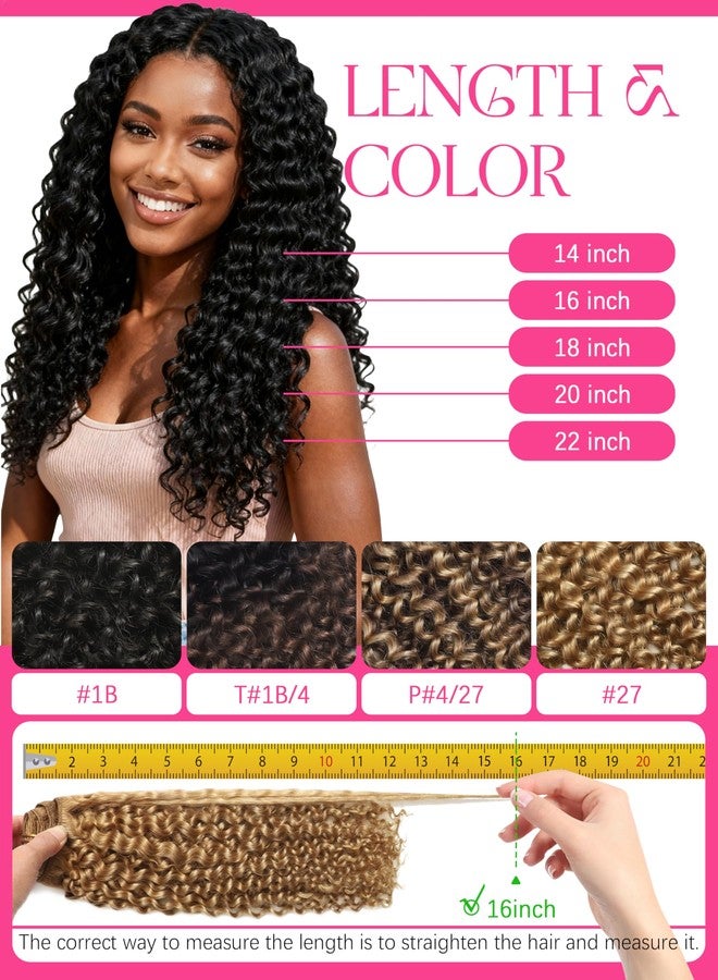 ليسر وصلات شعر Lacer Jerry Curly Clip in Hair Real Human Hair 3B 3C Curly Brazilian Remy Clips Ins Hair Extensions Honey Blonde للنساء ذوات البشرة السمراء (18 بوصة، Jerry Curly #27) - Image 5